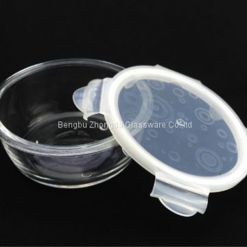 Round Borosilicate Glass Food Container Micro Wave Safe Meal Container