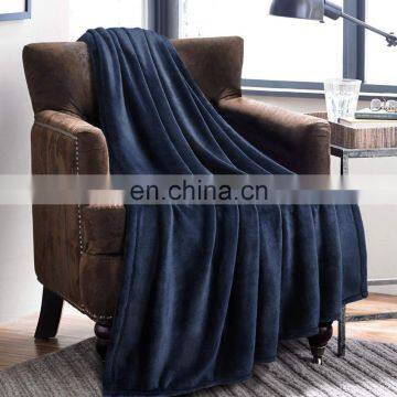 Christmas Decoration Supplies Fluffy Flannel Throw Blankets Navy Blue Super Soft Fleece photo-5