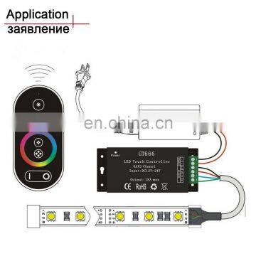 DC12-24V 3Channels 18A RF Remote Touch Controller For SMD5050 RGB Led Strip Lights photo-5