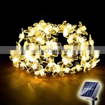 Outdoor Christmas Garden Led Peach Flower String Lights Solar LED Cherry Blossom Light String