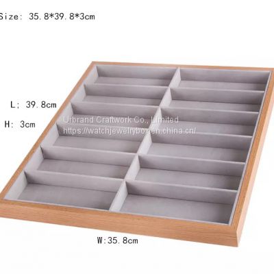 Best Selling Wood Compartment Storage Tray ,Eye Glasses Display Stand for Glasses