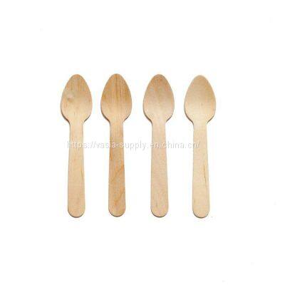 Eco friendly disposable wooden cutlery wooden mini coffee teaspoons
