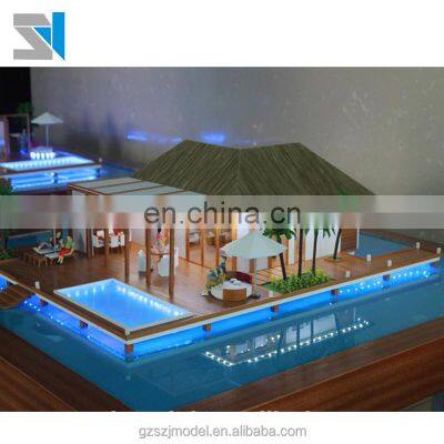 Sea beach building scale model for villa , 3d model building