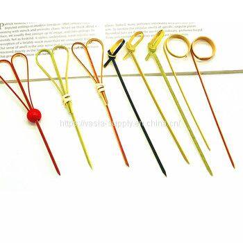 Cocktail & Cooking Wood Skewer 12cm x 100 Bamboo heart shape skewer Bamboo Heart Shape Looped Wooden Skewers 12cm