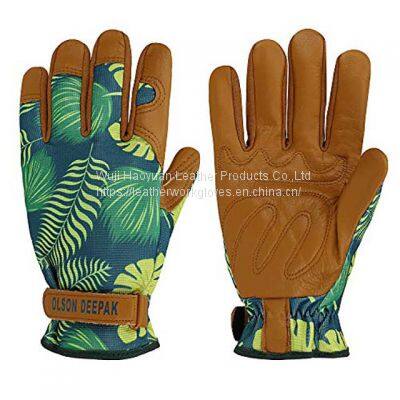 High Quality Grain Leather Yard Work Rose Pruning Womens Gardening Gloves