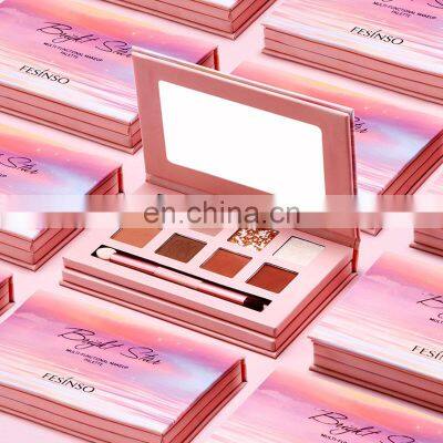 Custom Printed New Arrival 2 In 1 Cosmetics Powder Combo Blush High Makeup Palette 2 Layer High Pigment Matte Glitter Palette