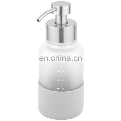 Factory Hot Sale Dish Washing Empty Metal Pump For Face Wash Black Glass Bottle