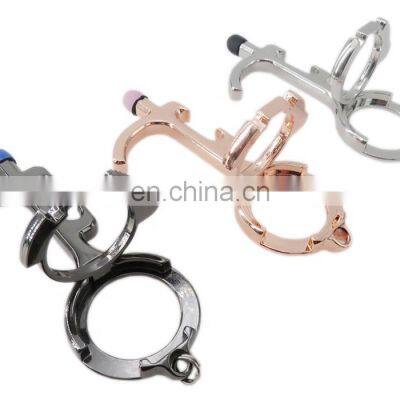 Factory Multi Function Mobile Phone Stand Metal No Touch Keychain Bottle Opener Tool photo-5