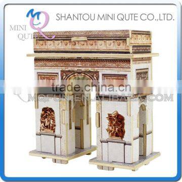 Mini Qute 3D Wooden Puzzle Triumphal Arch world architecture famous building Adult kids model educational toys gift NO.MJ205