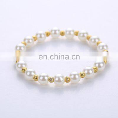 2022 New Imitation Pearls Couple Bracelet Men Fashion Handmade Toggle Clasp Bead Bracelet For Men Jewelry Gift