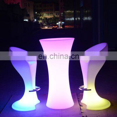 coffee shop tables and chairs /Rechargeable rgb colors glow bar furniture illuminated led fancy chairs for ktv nightclub