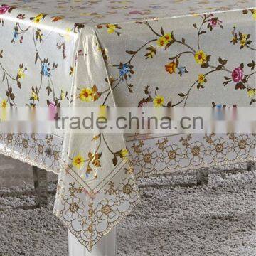 Printed Peva Elegant Wedding Tablecloth With Flannel Backing photo-3