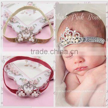 Beautiful cheap crystal hair accessories Pure handmade baby bridal crystal crown MY-AC0004