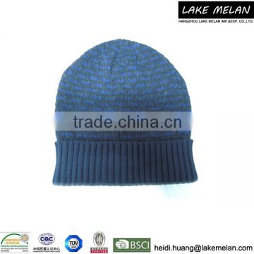 100% Acrylic Knitted Hat With Turn Up In Jacquard Pattern For Men