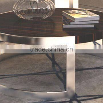 Round steel stainless frame cafe table chair set