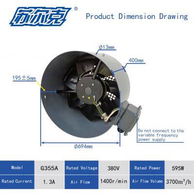 G-355A Variable Frequency Speed-Regulating Motor Axial Flow Ventilator