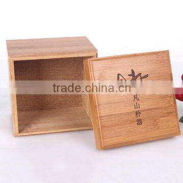 handmade natural bamboo color wooden tea box