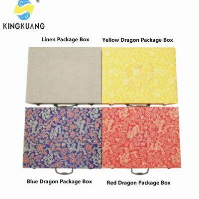 Hanji Art Paper Booklet Fine Linen Yellow Dragon Silk Song Brocade Gift Package Box