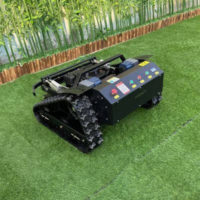Industrial Grade Petrol Engine Reel Slope Mower Remote Control Cordless Self-Charging Backup Battery Rubber Tracks High Torque photo-4