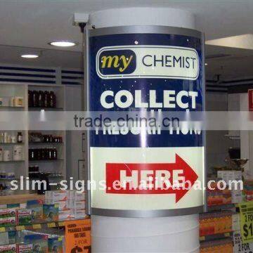Curved edge-lit advertising LED light box