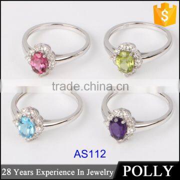 Fashion 18k Solid White Gold Natural Purple Amethyst 9.93ct Diamond Rings photo-5