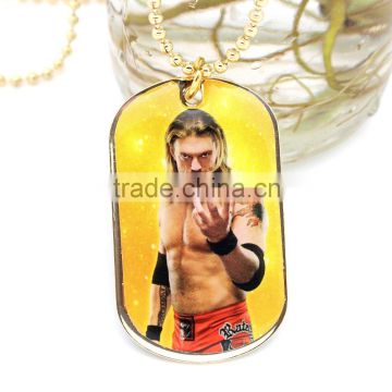 Custom promotional printing aluminium dog tag necklace