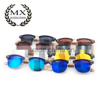 plastic frame wood temple sunglasses