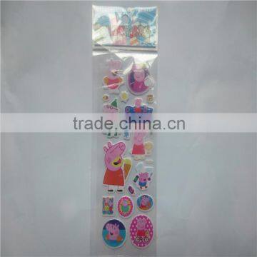 Pink pig sticker manufacturer three-dimensional stereo 3 d cartoon bubble stickers fancy reward sticker bubbles