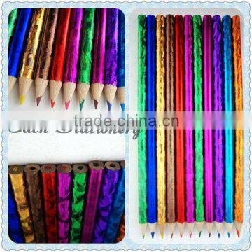 promotional 7"wooden Multi Color heat transfer revolving painting color lead drawing Pencil logo available