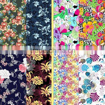 Flower designs painting fabric /Antai textile professional 4 way stretch nylon lycra spandex print fabric with flower