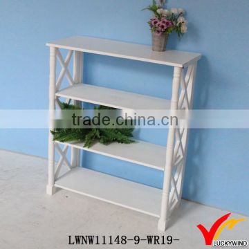 White Wooden Display Shelves for Plants Outdoor