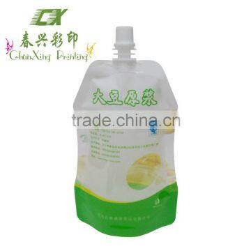 Stand up pouch with spout for soybean milk