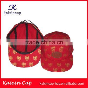custom gold hot foil stamping 5 panel camp cap