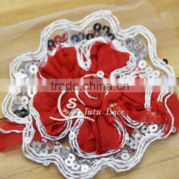 chiffon sequin flower-sequin fabric flower wholesale- guangzhou craft chiffon flower supplier                        
                                                                                Supplier's Choice