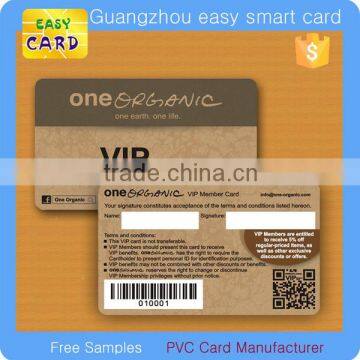 Plastic membership VIP business cards with QR code and barcode