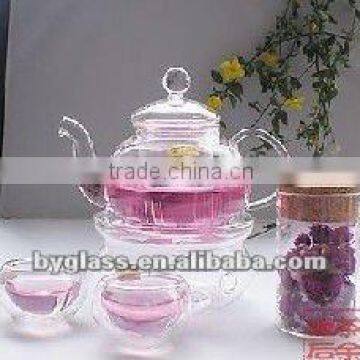 crystal borosilciate glass teapot