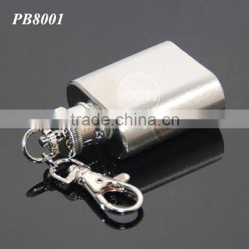 1oz Stainless Steel Portable Flagon Kettle Oilcan Keychain 28ML Metal Travel Wine Pot Mini Hip Flask photo-2