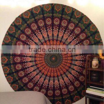 Wholesale Indian Mandala Round Hippy Boho Cotton Tablecloth Towel Tapestry Throw Yoga Mat Beach Blanket