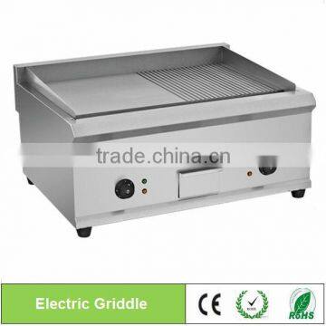 half flat half grooved commercial stainless steel gas griddle