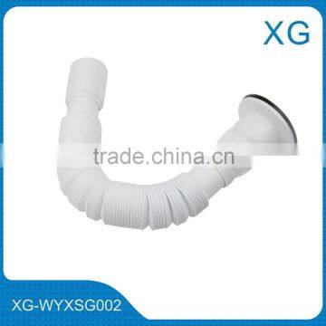 Flexible pvc wash basin drain hose/flexible pvc suction drain pipe/pvc extensible hose for sink/chrome coated waste hose