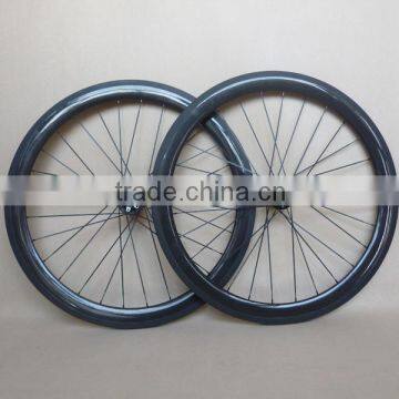 700C carbon fiber road bike wheel with disc hubs Front 28H Rear 28H 3K glossy 50mm clincher