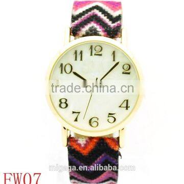 Made in china fabric strap quartz watch price, fashion watch women, watch for women