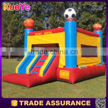 popular sport arena inflatable bounce house with slide