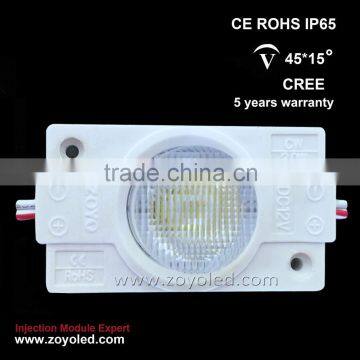 Side light 2W led module 45*15 degree DC12V led signage module IP65 for light box advertising light