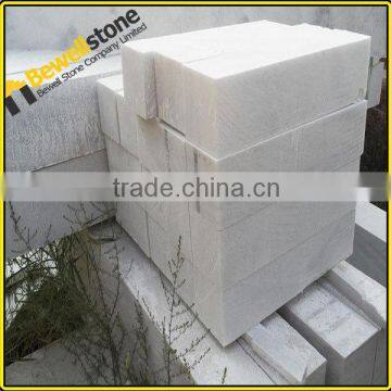 China marble cobblestone for plazas, 10cm thickness white marble paverment