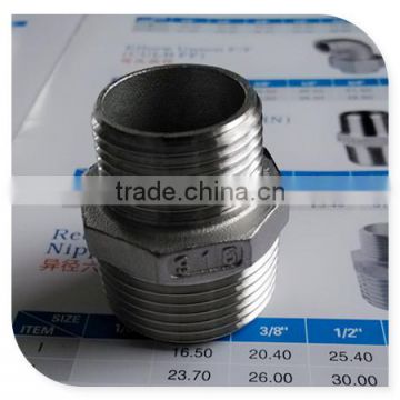 Stainless Steel Hexagon Nipple,male Thread Pipe Fittings,Hex Reducing Nipple,SS304