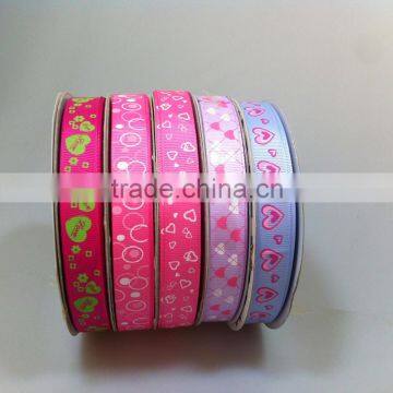 Supply16mm 5/8inch Pink/ Purple /organge Floral Printed Ribbon Printing Decorative for Handmade Hair Bows Craft Card Making Quality Choice photo-2