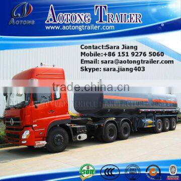 Juyuan Vehicle oil tanker crude oil tank semi trailer fuel/petroleum 45000l steel fuel tanker semi trailer