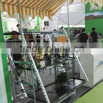 flower rolling display cart,metallic warehouse trolley