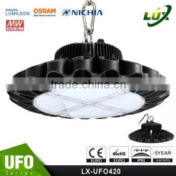 2016 CE Rohs Approved ,Motion Control, Warehouse Light, 100-140lm/W, Nichia LED, 240W LED UFO High Bay Light